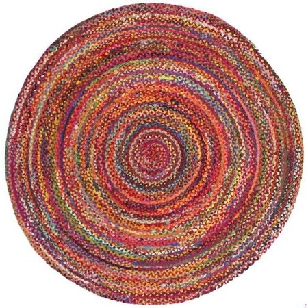 Safavieh Braided Global Round Hand-Woven RugsRust & Multi Color 3 x 3 ft. BRD452P-3R